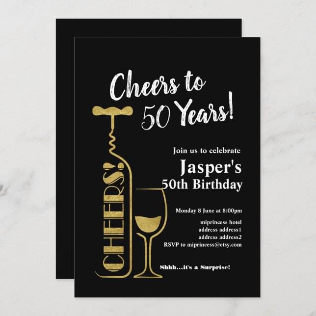 Wein Geburtstagseinladung, Fröhlich! Einladung (Vorne/Hinten)