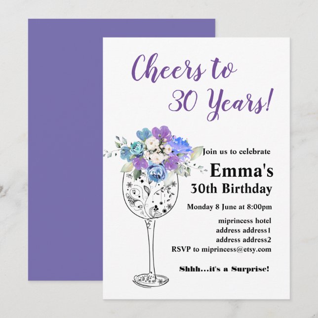 Wein Geburtstagseinladung, Fröhlich! Einladung (Vorne/Hinten)