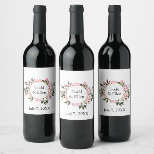 Wein Gefallen für Personalisierte Blume Briefmarke Weinetikett
