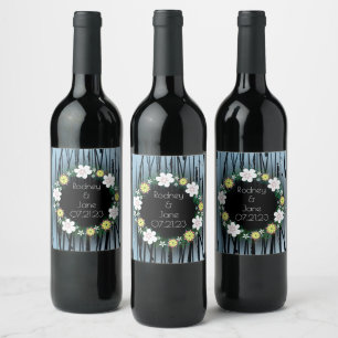 Wein Gefallen für Personalisierte Blume Briefmarke Weinetikett
