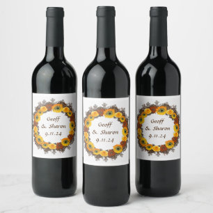 Wein Gefallen für Personalisierte Blume Briefmarke Weinetikett