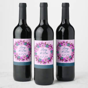 Wein Gefallen für Personalisierte Blume Briefmarke Weinetikett