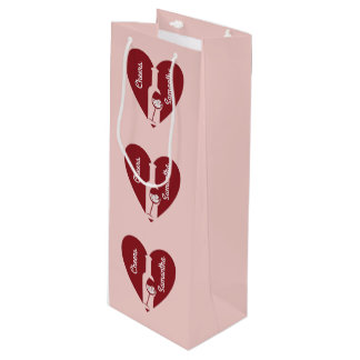 Wein-Geschenktasche 'Hearts & Cheers' Geschenktüte Für Weinflaschen