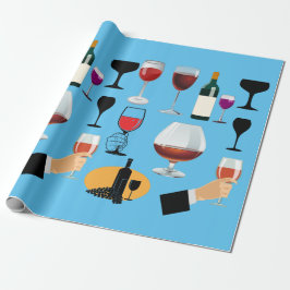Wein Glas Drinks Cocktail Party Alkohol Booze Kuns Geschenkpapier