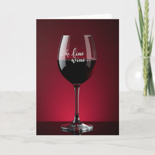Wein-Glas-Geburtstagskarte Karte