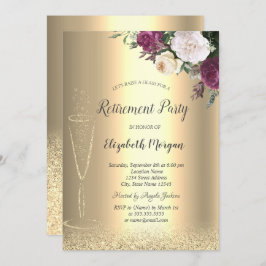 Wein Glas Gold Glitzer Bokeh Blumenbesitz Einladung