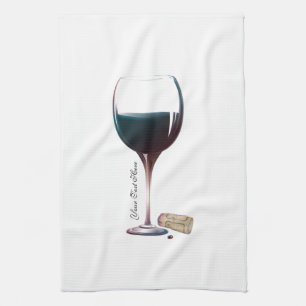 Wein-Glas-Kunst-personalisiertes Logo Handtuch