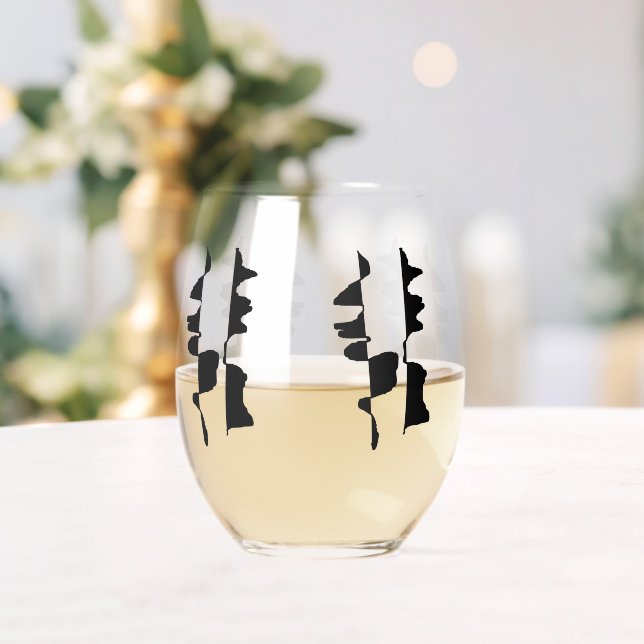 Wein Glas mit abstraktem Dual-Face-Design (Insitu (Hochzeit))