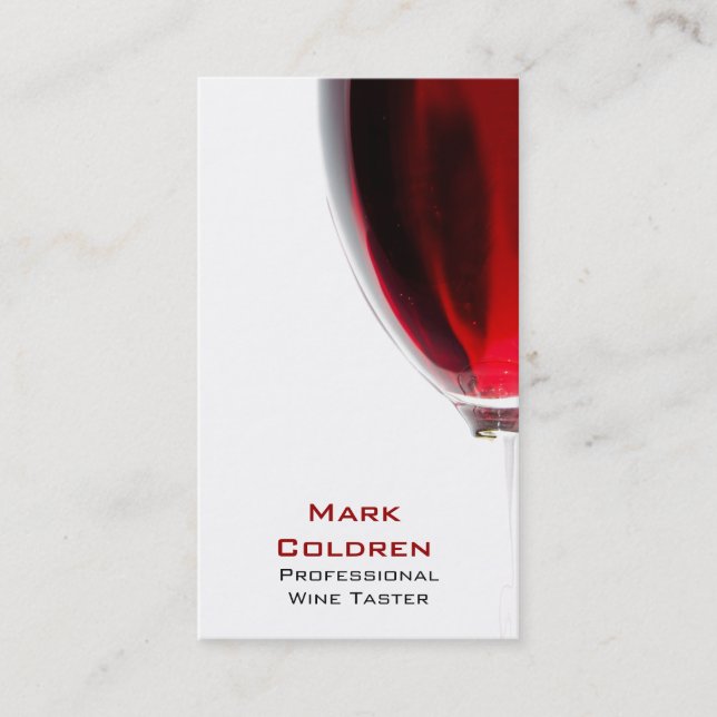 Wein-Glas mit Rotwein 2 Visitenkarte (Vorderseite)