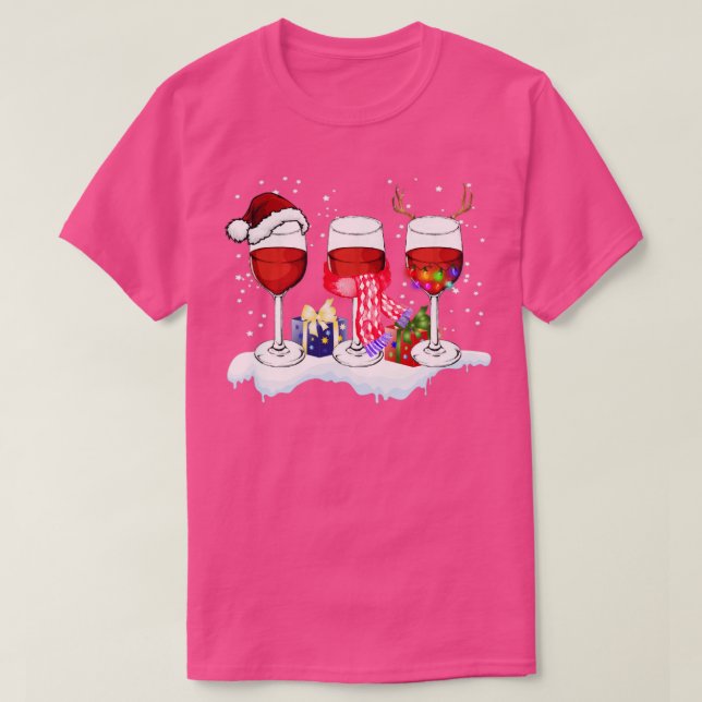 Wein Glas Weihnachten Wein Weihnachten Weihnachten T-Shirt (Design vorne)