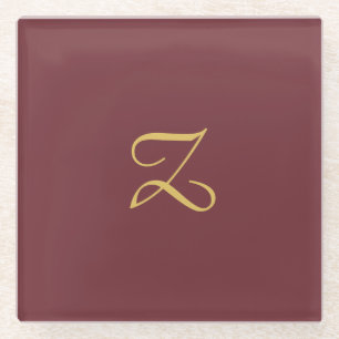 Wein Gold Monogram Beruflich Trendy Modern Glasuntersetzer
