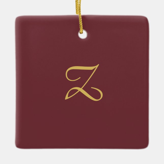 Wein Gold Monogram Beruflich Trendy Modern Keramikornament (Vorderseite)