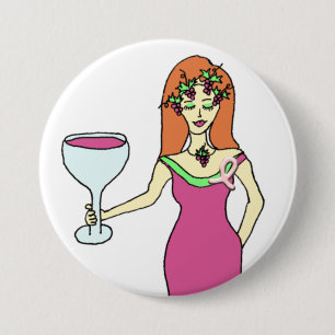 Wein-Göttin-Rosa-Band-Brustkrebs-Bewusstsein Button