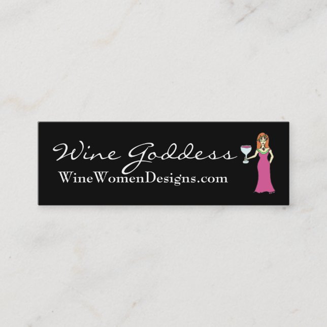 Wein-Göttin, WineWomenDesigns.com-Visitenkarte Mini Visitenkarte (Vorderseite)