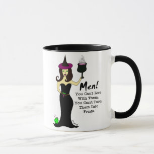Wein-Hexe "Männer!" Tasse der Anti--Valentinsgrü