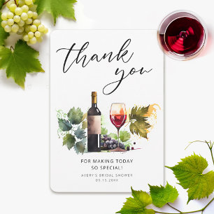 Wein-Hochzeitsdusche-Themen-Dankeskarten Dankeskarte