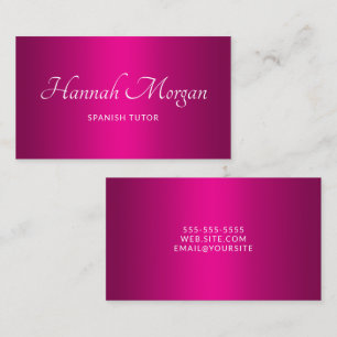 Wein Hot Pink Ombre Elegantes Skript Visitenkarte