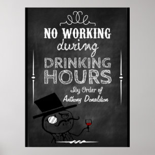 Wein Humor Personalisiertes Schiefertafel Poster