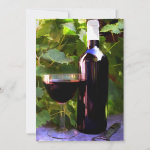 Wein im Sonnenuntergang Einladung
