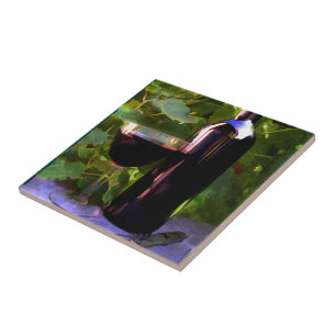 Wein im Sonnenuntergang Fliese