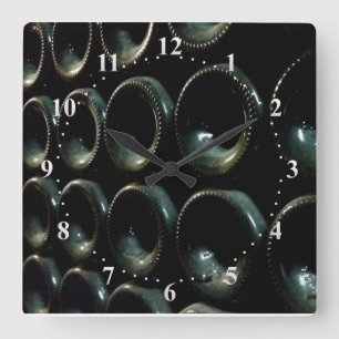 Wein in Linie Quadratische Wanduhr