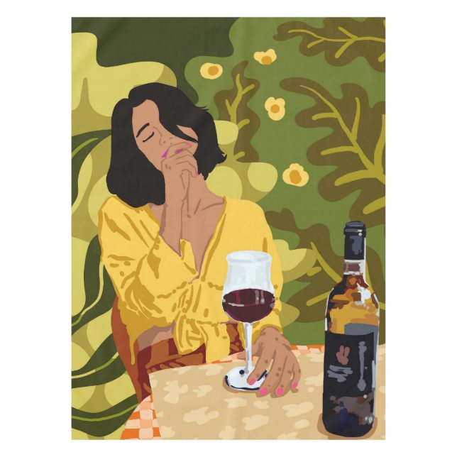 Wein ist die Antwort. Was war die Frage? Tischdecke (Vorderseite)