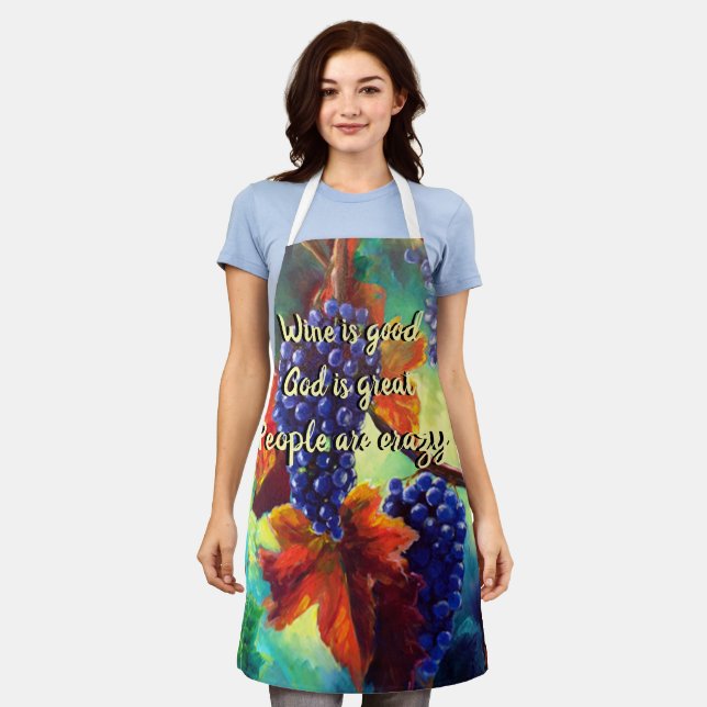 Wein ist gut schürze (Getragen)