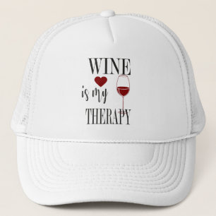 Wein ist mein therapeutischer Truckerhut Truckerkappe
