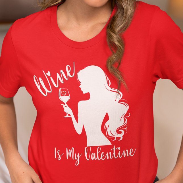 Wein ist mein Valentin T-Shirt (Wine is My Valentine T Shirt for Aniti Valentines Women)