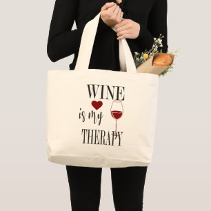 Wein ist meine Therapie Tote Tasche