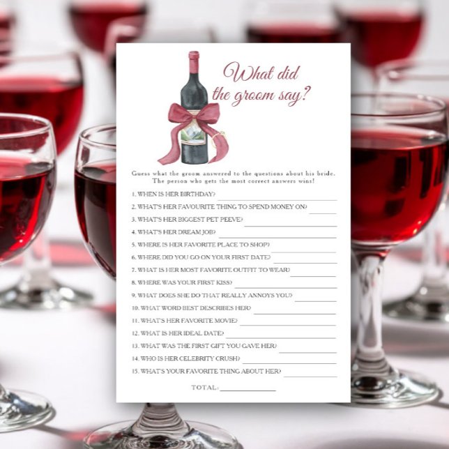 Wein Junggesellinnenabschied Was hat der Bräutigam (Von Creator hochgeladen)