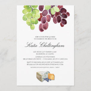 Wein & Käse Bridal Dusche 12x18 Einladung