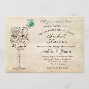 Wein & Käse Bridal Dusche Einladung