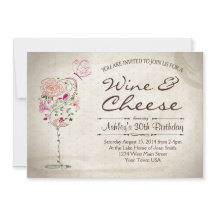 Wein & Käse Geburtstagseinladung