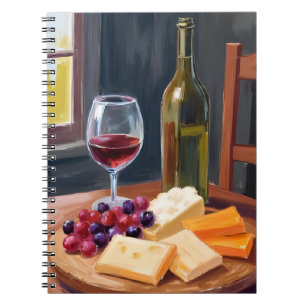 Wein & Käse Ölmalerei Charcuterie Notizblock