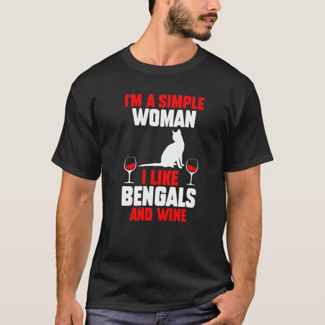 Wein Katze Bengale T-Shirt (Vorderseite)