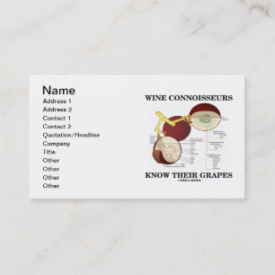 Wein-Kenner kennen ihre Trauben (Anatomie) Visitenkarte