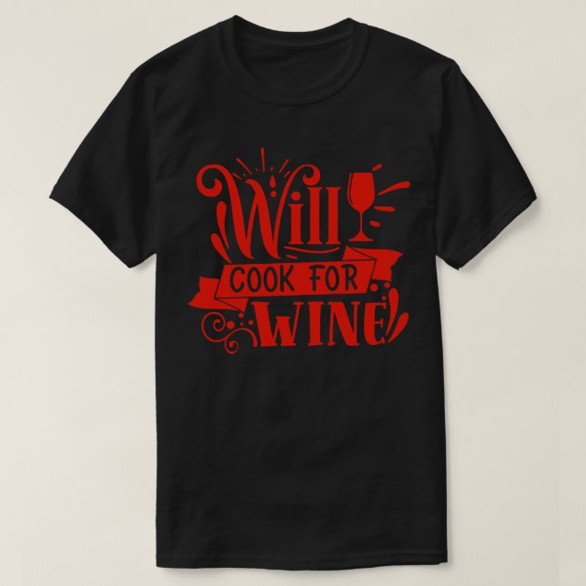 Wein kocht für Weinliebhaber T-Shirt (Design vorne)