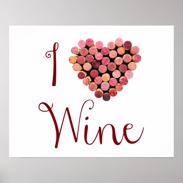Wein Korken Herz Poster (Vorne)