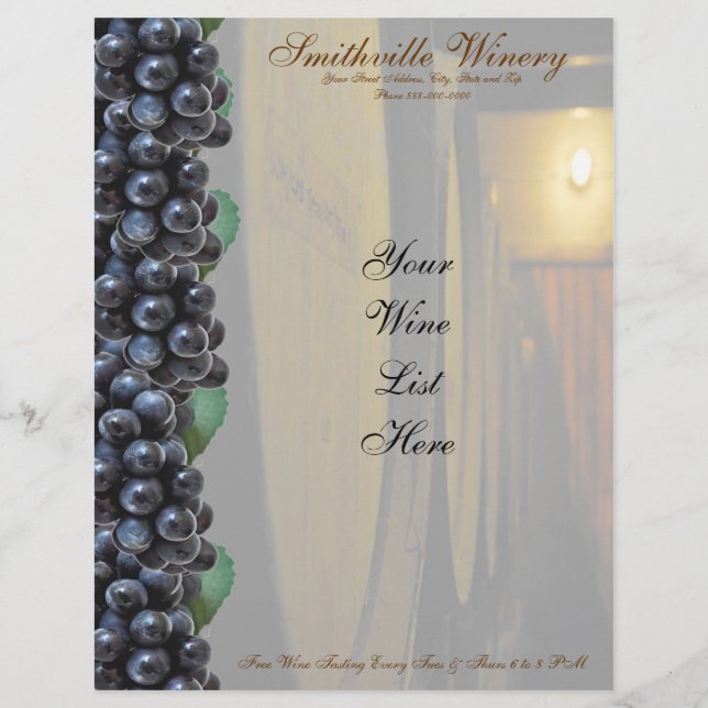 Wein Letterhead Briefkopf (Vorderseite)