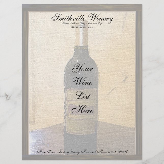Wein Letterhead Briefkopf (Vorderseite)