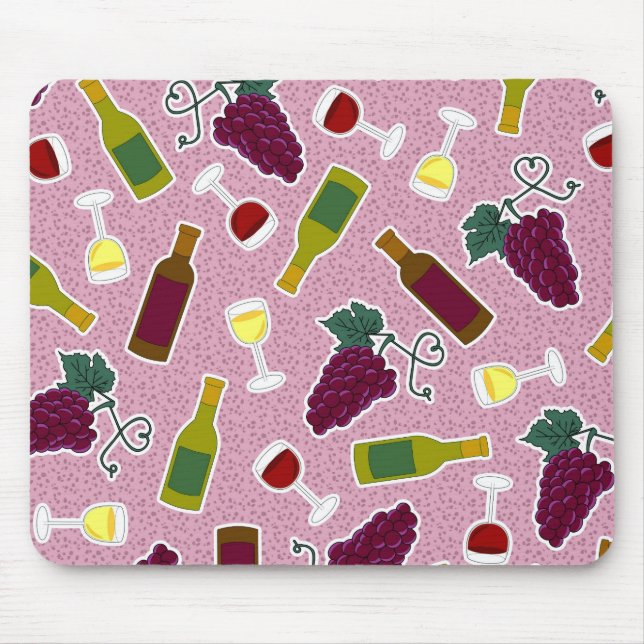 Wein-Liebhaber-Druck lila Mousepad (Vorne)