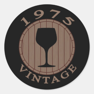 Wein Lover Geburtstag 1975 Vintag Runder Aufkleber