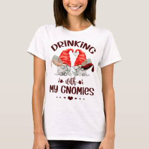 Wein Lover Gnomes trinken mit meinen Gnomen Funny T-Shirt