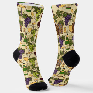 Wein Lover Trauben und Wein Gemustert Socken