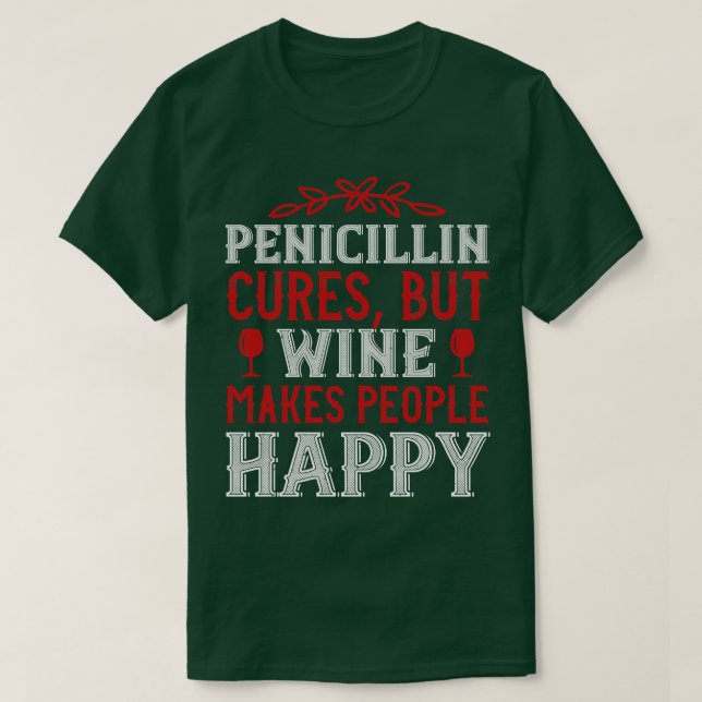 Wein macht glücklich T-Shirt (Design vorne)