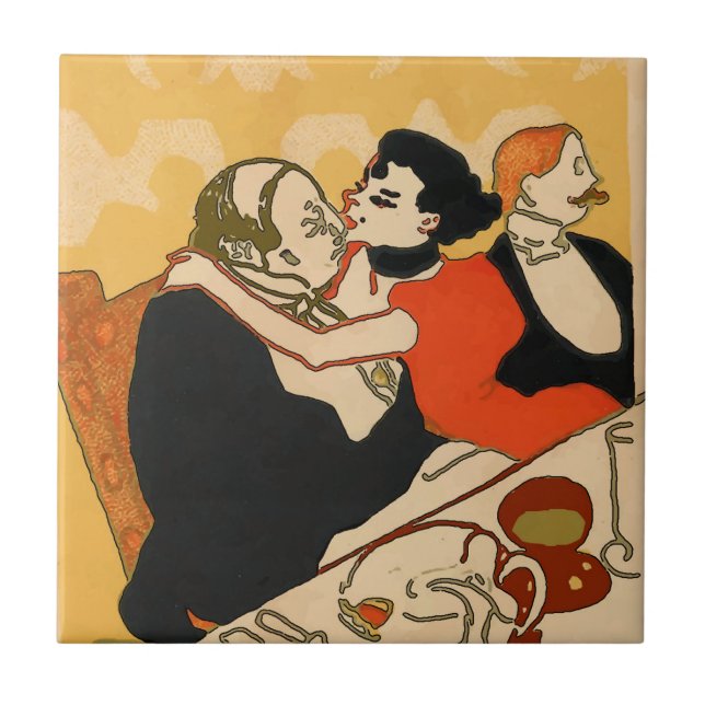 Wein macht Sie zum Hansome Tile Fliese (Vorderseite)