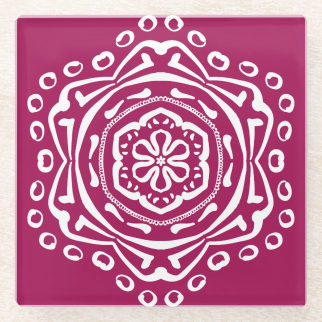 Wein Mandala Glasuntersetzer (Vorderseite)