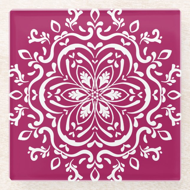 Wein Mandala Glasuntersetzer (Vorderseite)