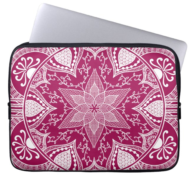 Wein Mandala Laptopschutzhülle (Vorderseite)